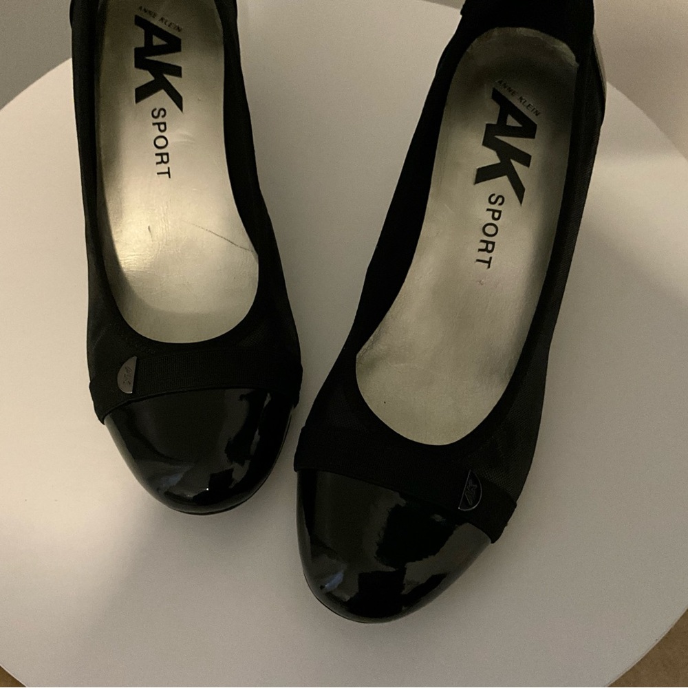 Anne Klein Black Patent Block Heels